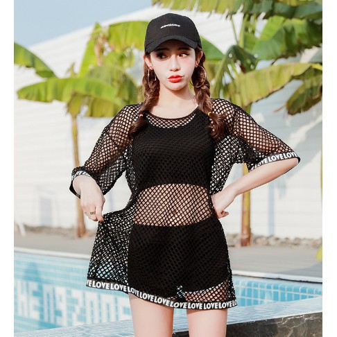 Bộ đồ bơi nữ kèm áo lưới cá tính | BigBuy360 - bigbuy360.vn