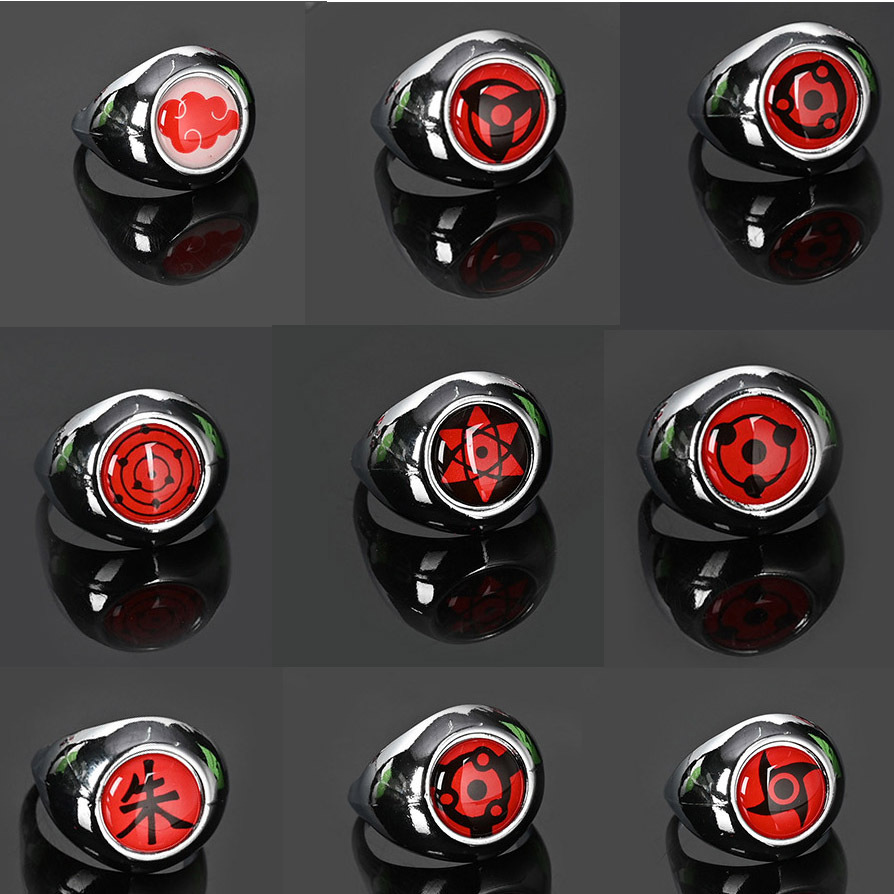 Set 10 Nhẫn Hóa Trang Nhân Vật Phim Naruto