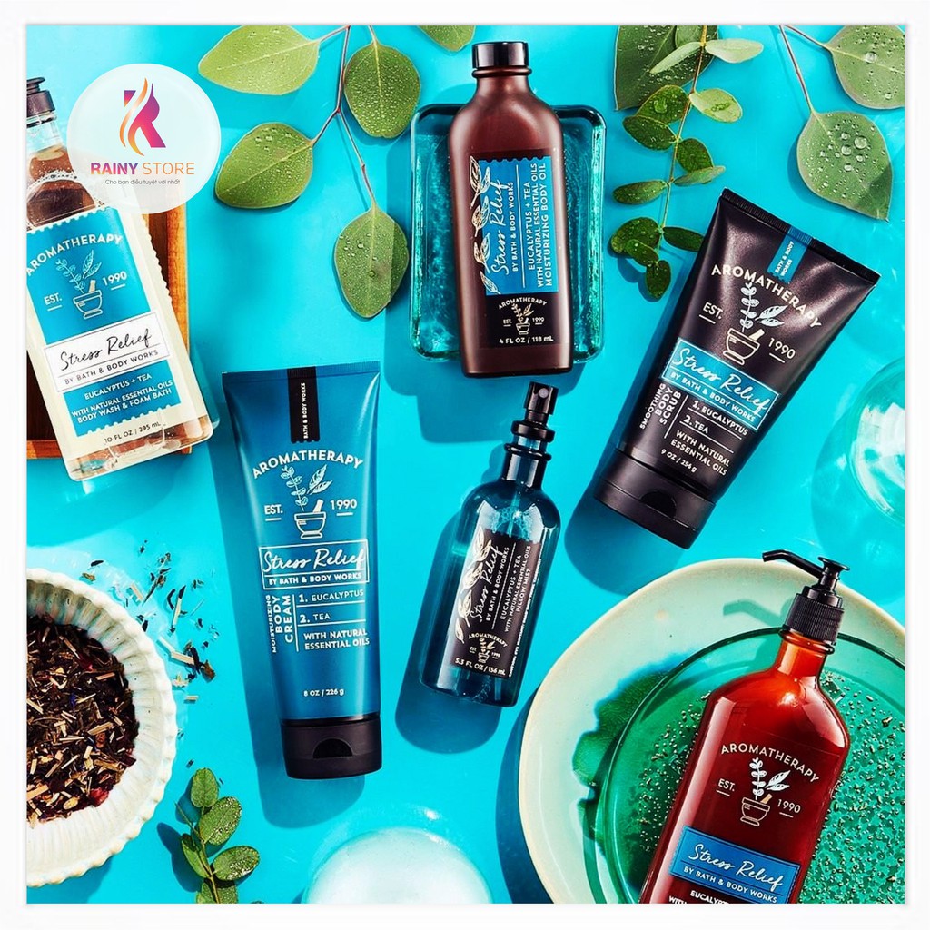 Gel tắm thư giãn Bath & Body Works Aromatherapy Stress Relief Eucalyptus + Tea 295ml | BigBuy360 - bigbuy360.vn