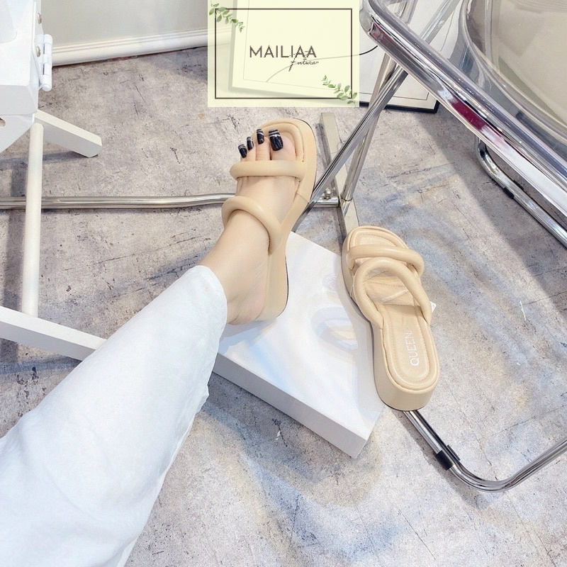 Dép đế xuồng 6 phân MAILIAA 2 quai tròn đế queena