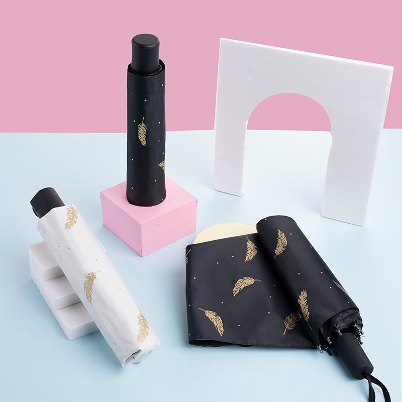 Ô che mưa đóng mở TỰ ĐỘNG, Dù che nắng cầm tay chống tia UV bật nút gấp gọn hình lông vũ- Janna Umbralle