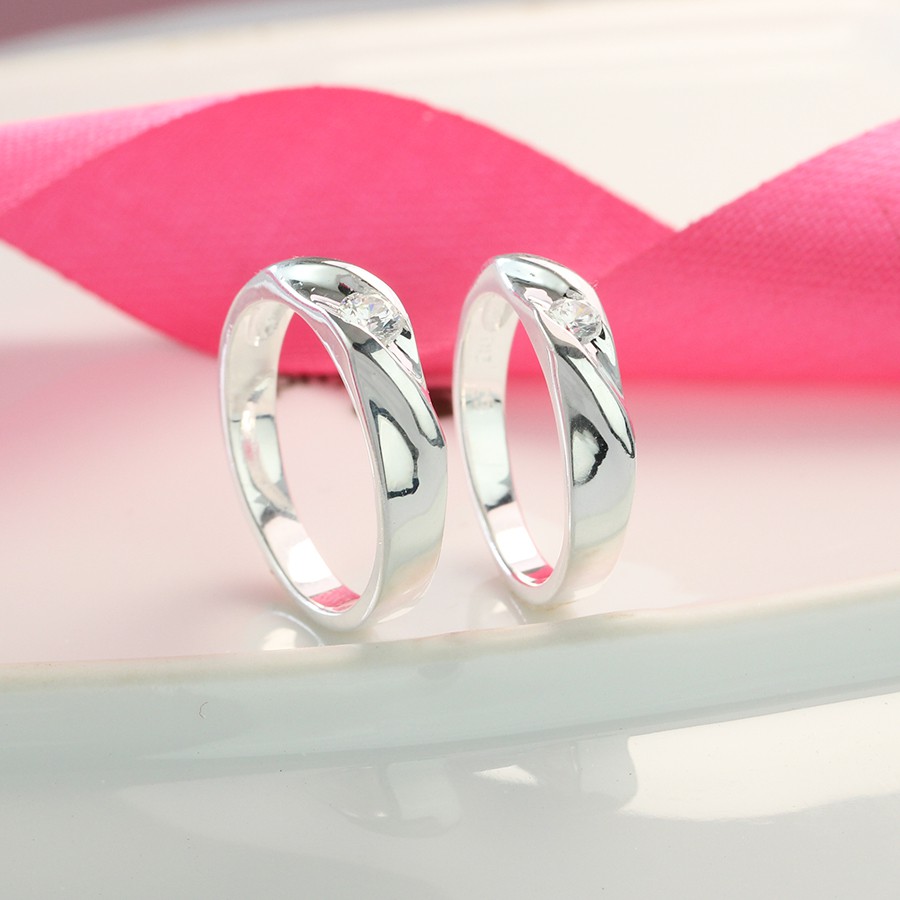 Nhẫn đôi bạc đẹp khắc tên theo yêu cầu ND0009 Trang Sức TNJ