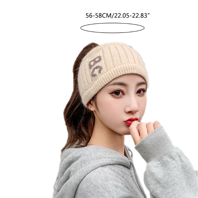 Mũ Beanie Dệt Kim Hở Chóp Thời Trang Mùa Đông Cho Nữ