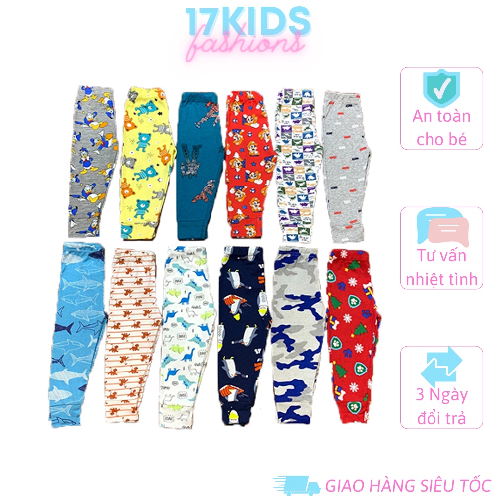 Quần Chục Dài Cotton Chất Đẹp Cho Bé Trai Bé Gái Từ 8-18Kg  KIDS21007