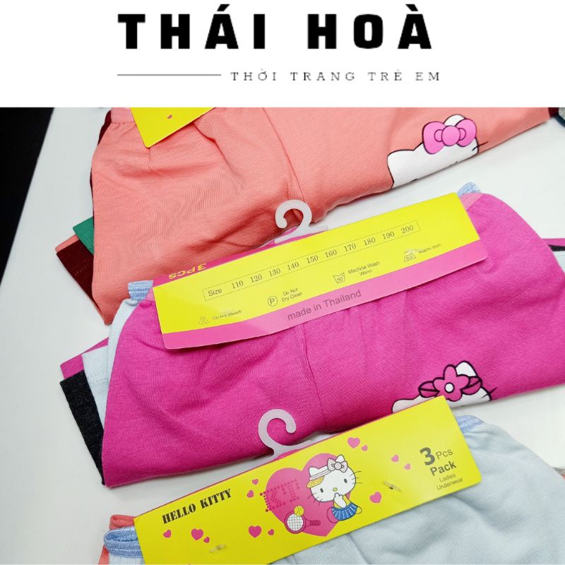 Lốc 3 Quần chíp Hello kitty bé gái HELLO KITTY  Quần lót bé gái size 110_190