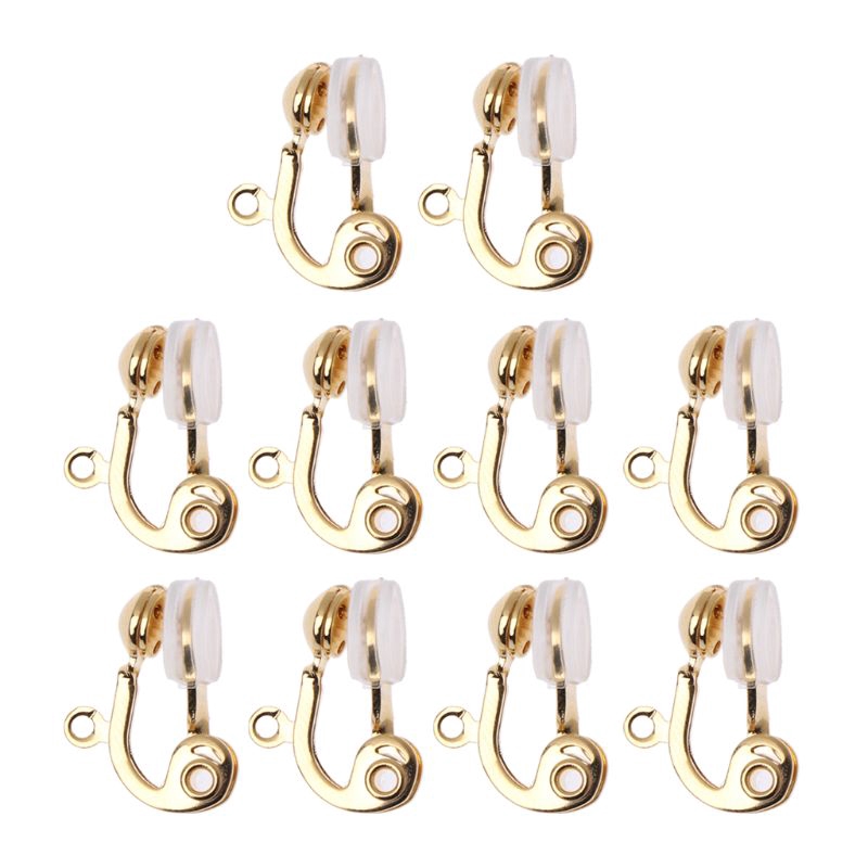 ✿INF✿10Pc Clip-on Earring Converter Non-pierced Ear Hoop With Comfort Earring Cushion
