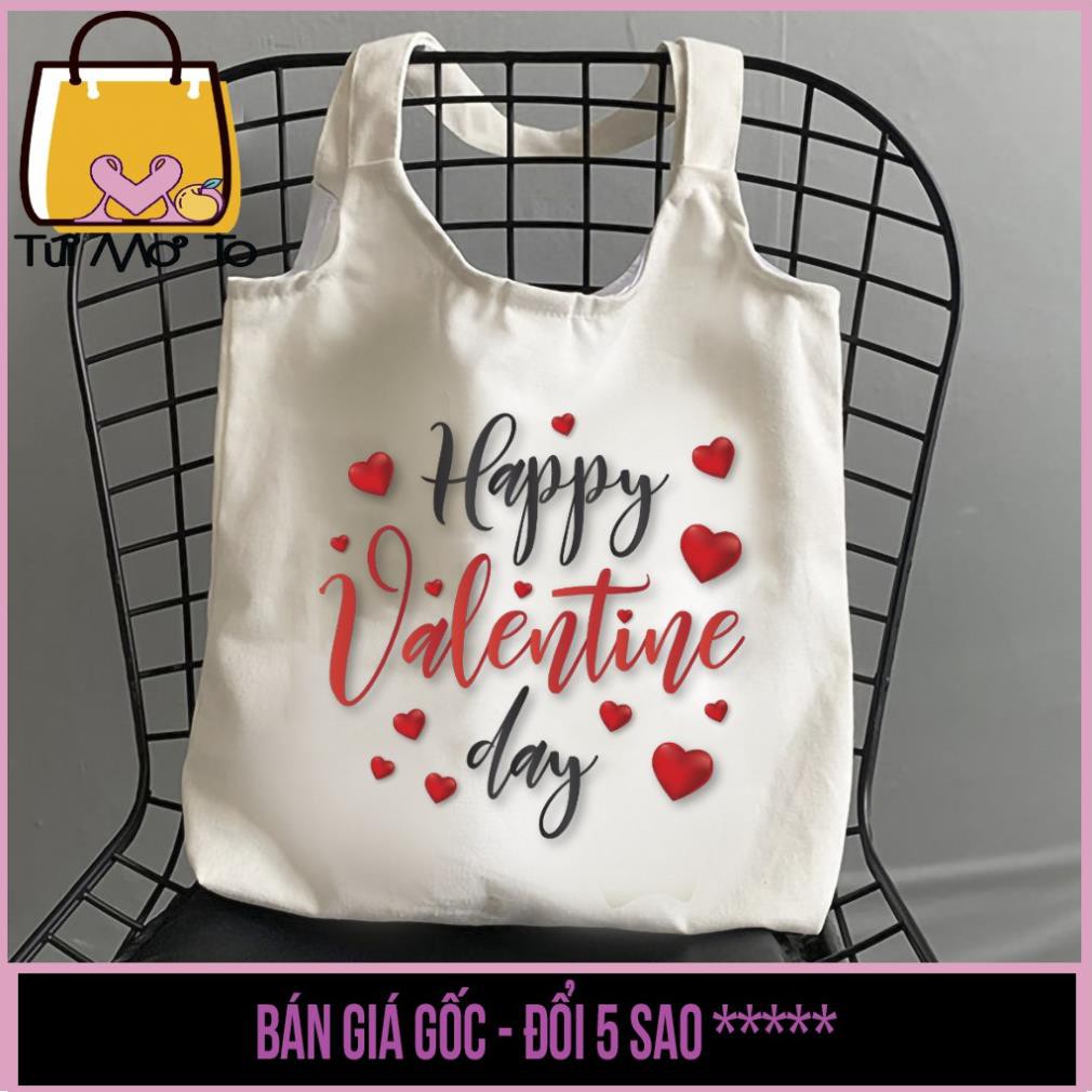Túi tote vải canvas quai tròn có khóa kéo - QUÀ TẶNG 8/3 - nhà giáo việt nam - ngày của mẹ - sinh nhật