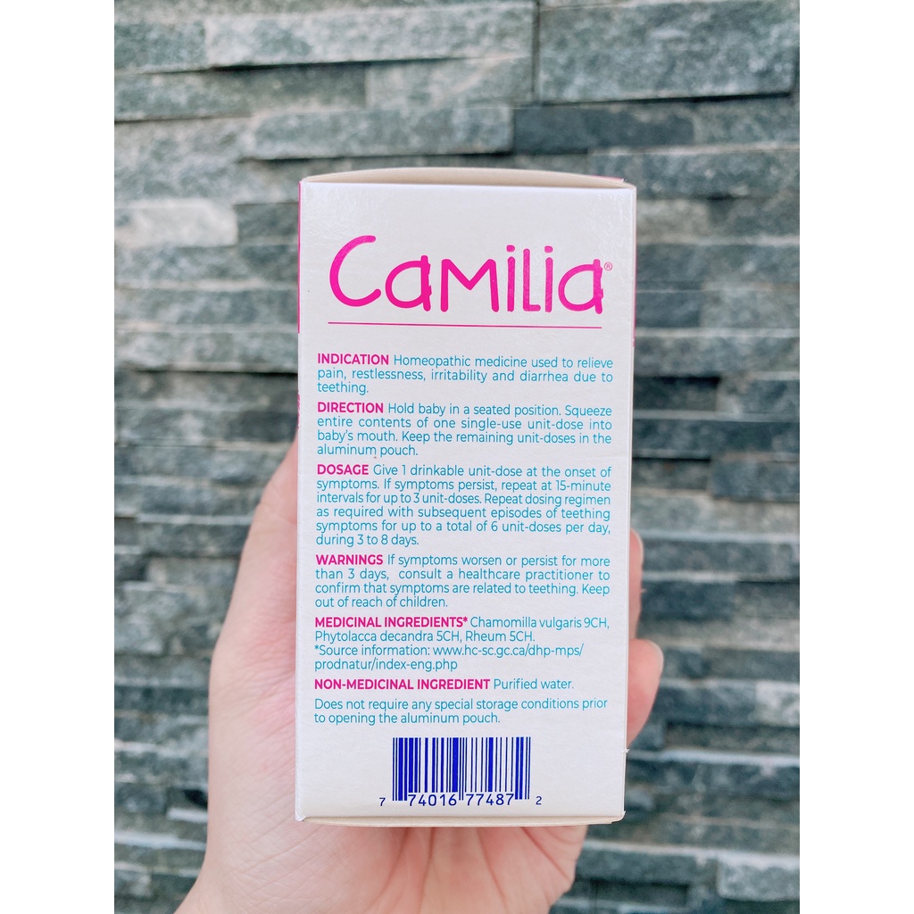 Tép muối dùng cho bé khi mọc răng Camilia Teething Boiron hộp 30 tép