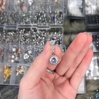 Khuyên Rốn 3 Đá Thép Không Gỉ