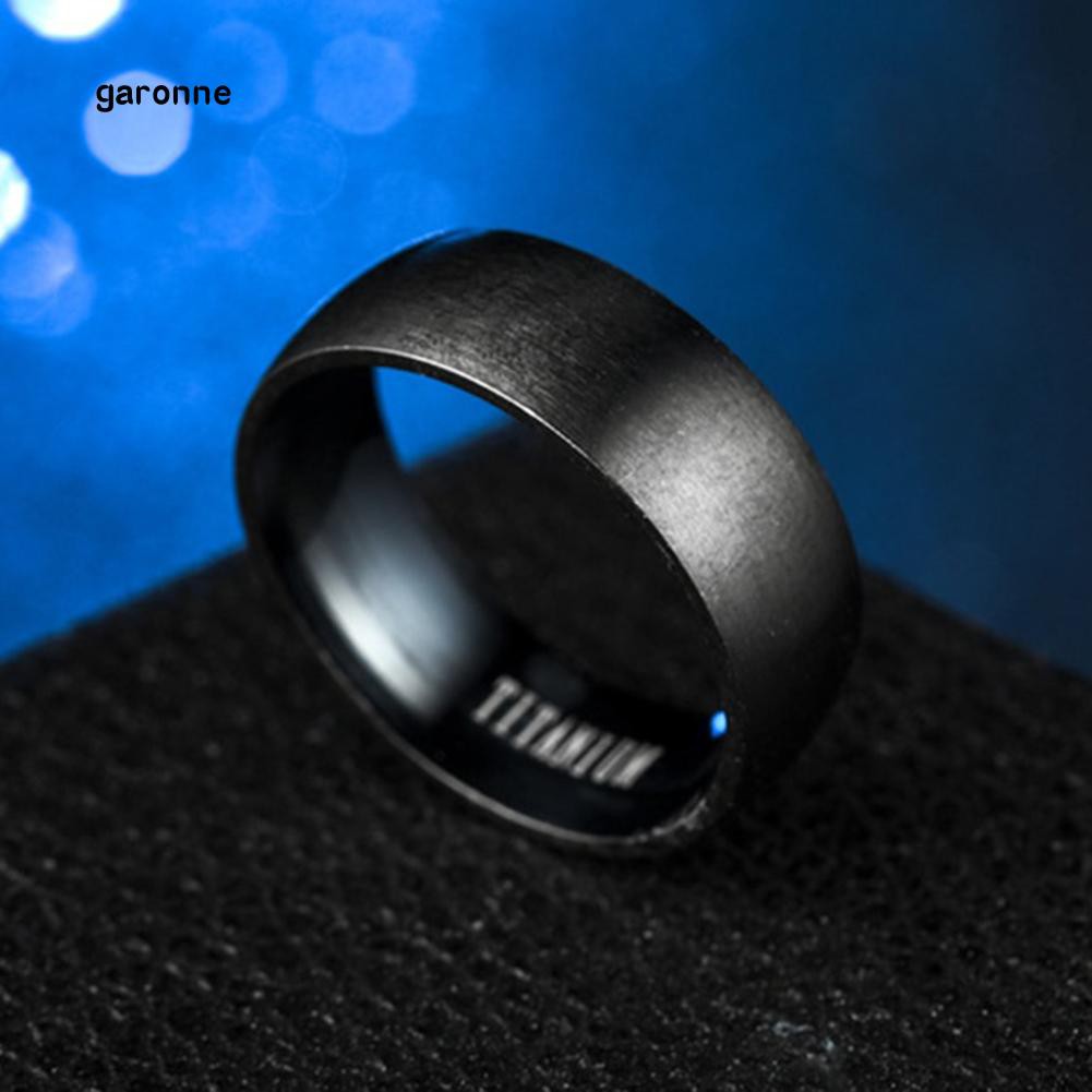 Nhẫn titan 8mm màu trơn thời trang dành cho nam