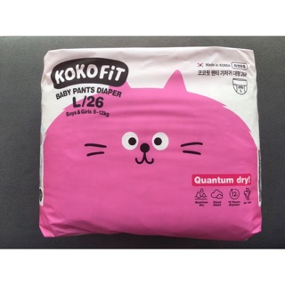 [TẶNG KHĂN ƯỚT] - Tã/Bỉm quần KOKO FiT size L (Mèo) 26 miếng/bịch dành cho bé từ 8 - 12kg