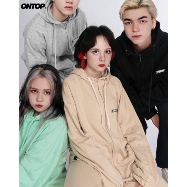 Áo hoodie zip nam nữ form rộng, mỏng nhẹ, mang được nhiều mùa local brand ONTOP - Tech Hoodie Zip