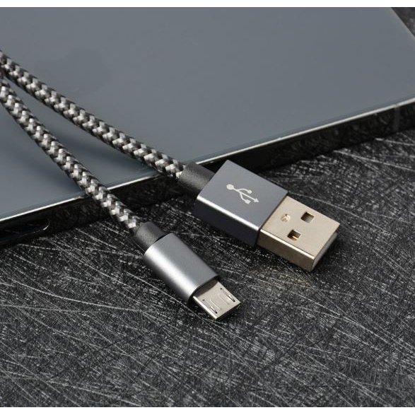 1 Dây Cáp Sạc USB type C micro USB Bện Nilon Dài 3M 2M Cho IPhone