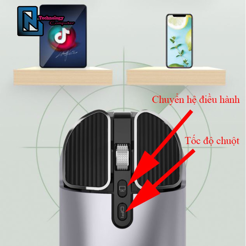 Chuột Full Chức Năng Full Nền Tảng Pin Sạc M203 Kết Nối Bluetooth Đầu Thu USB 2.4 GHz Hệ Điều Hành Win IOS Android