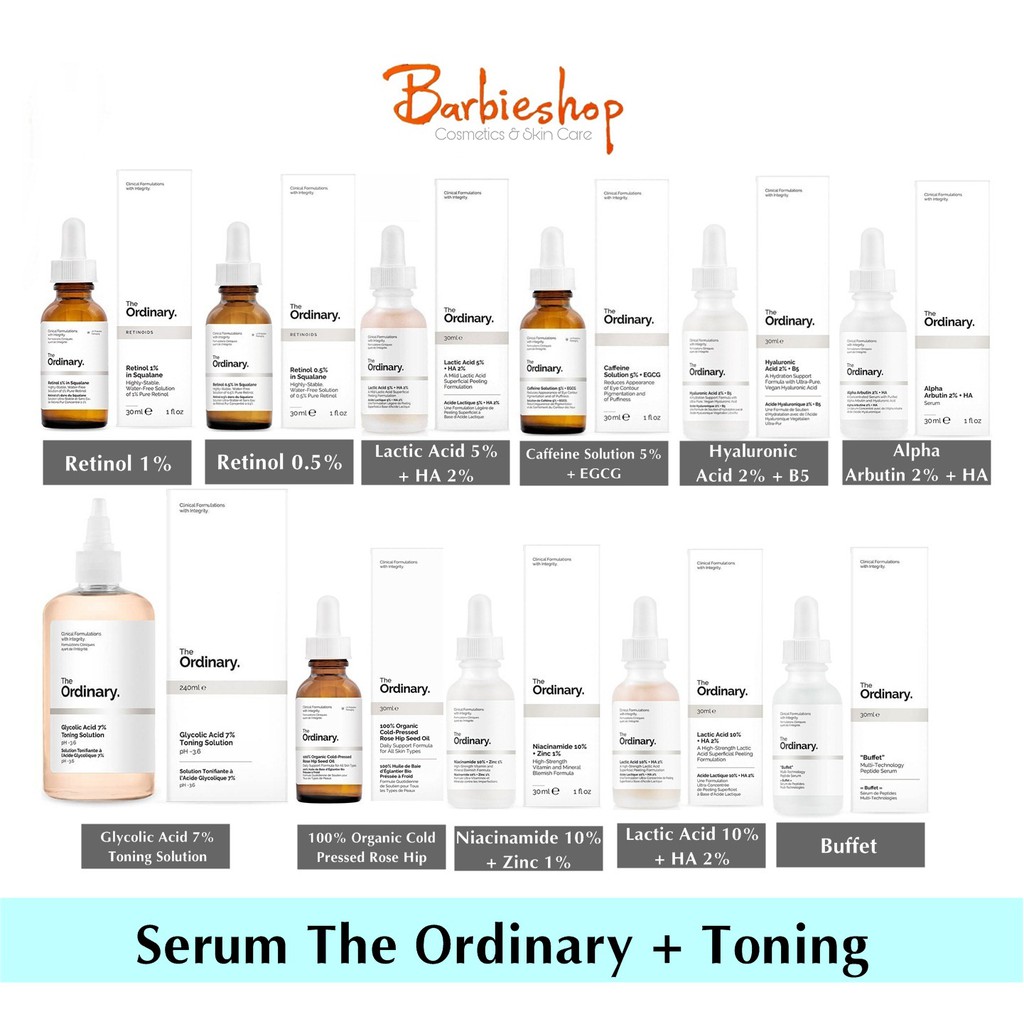 (full dòng) Serum The Ordinary Niacinamide 10% + Zinc 1% - Tất cả các dòng tinh chất zinc