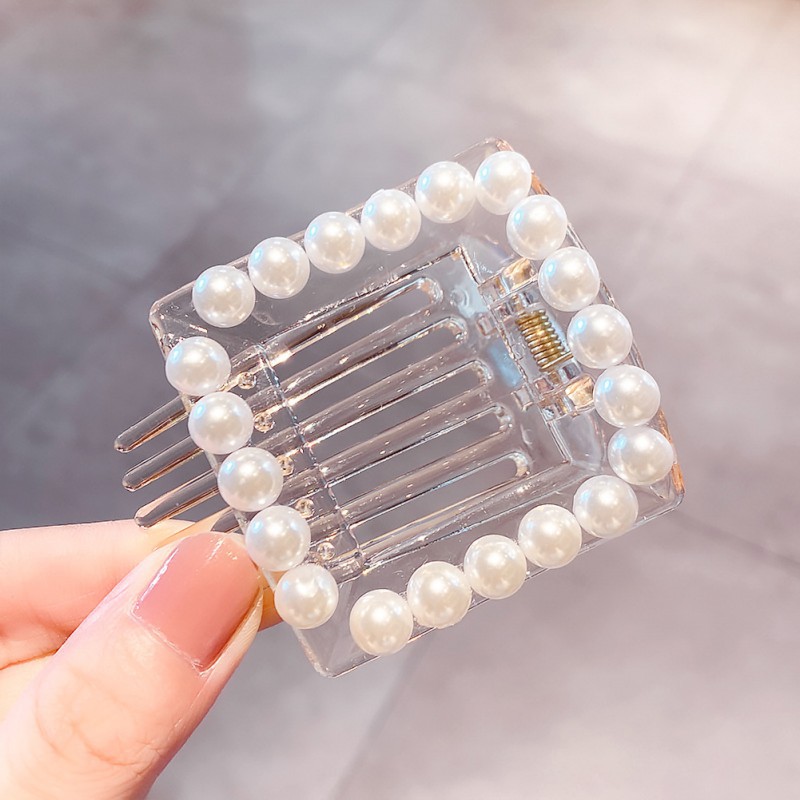 Kẹp Tóc Hình Trái Tim Đính Ngọc Trai Lung Linh Đáng Yêu Cho Bé Gái