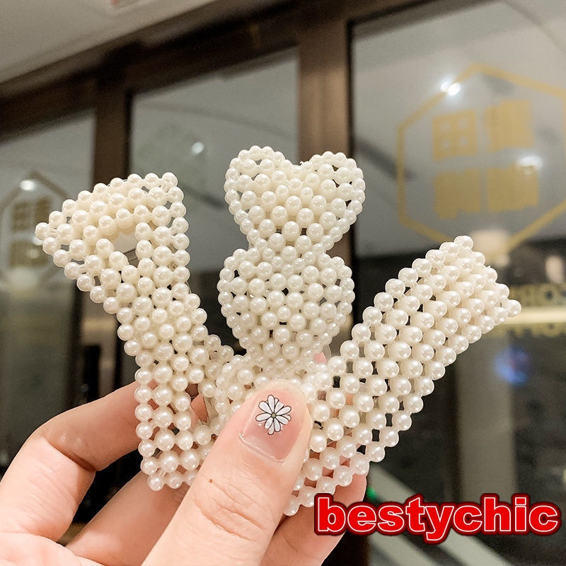 1 Kẹp Tóc Đính Ngọc Trai Nhân Tạo Phong Cách Hàn Quốc