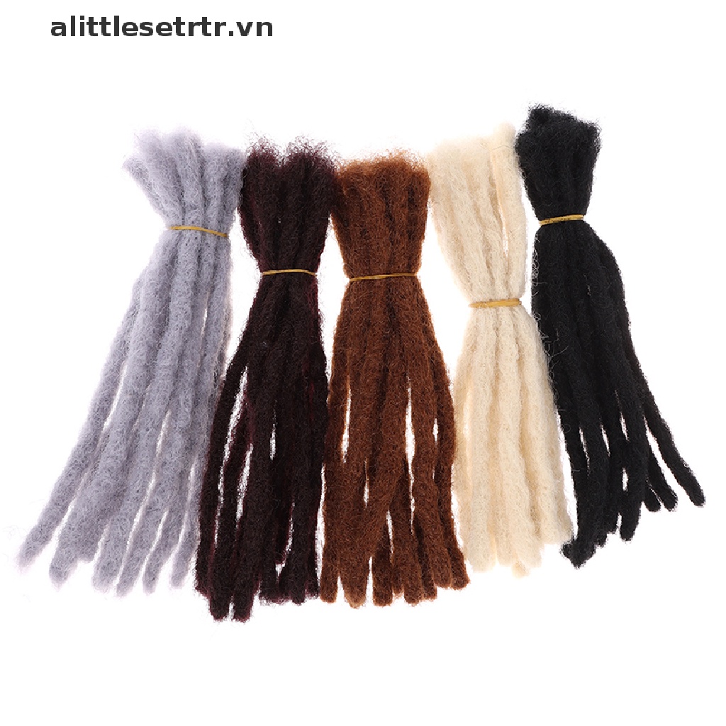 Bộ 10 tóc giả thắt bím handmade bằng sợi tổng hợp 10"