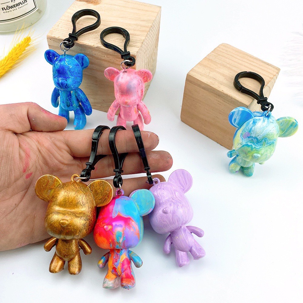 Móc Khóa Trang Trí Gấu Bụng Bự Handmade Tự Làm Sơn Màu