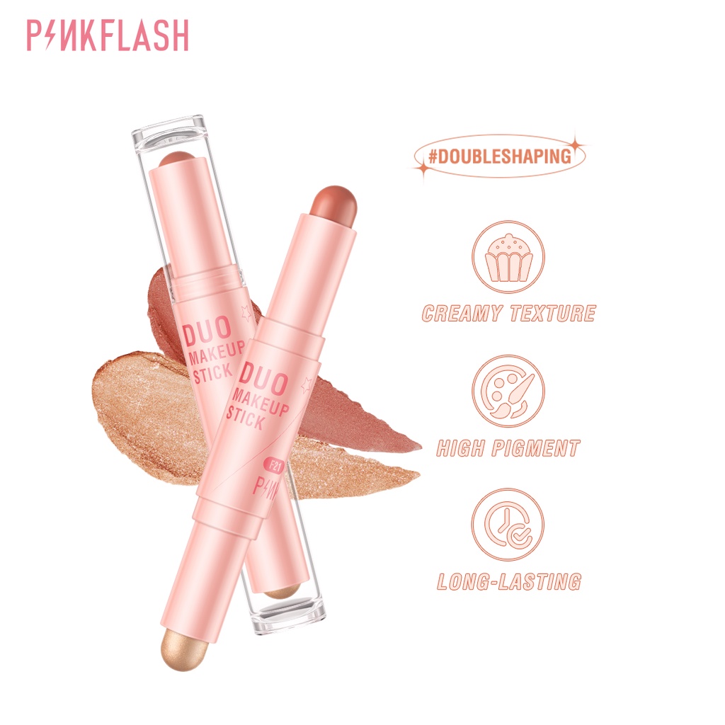 PINKFLASH DoubleShaping 2 TRONG1 Má hồng Điểm nổi bật Gậy trang điểm 30g