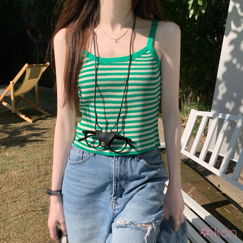 Áo Dệt Kim Sát Nách Dáng Ôm Kẻ Sọc Trẻ Trung Hợp Thời Trang Cho Bạn Gái