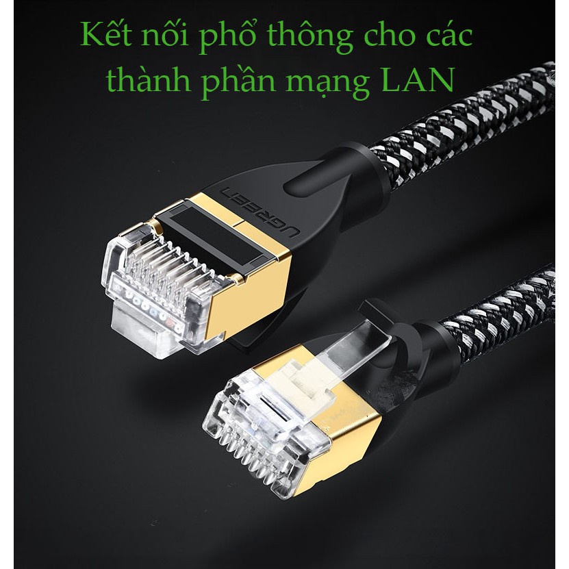 Dây mạng Cat6 2 đầu mạng lan RJ45 kết nối mạng lan từ modem, router đến máy tính, TV UGREEN NW117