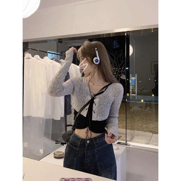 Set áo cadigan & 2 dây