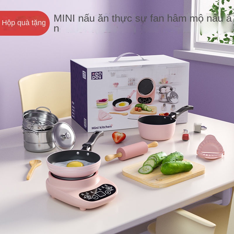 ✳Ngôi nhà vui chơi dành cho trẻ em Nhà bếp mini thực sự nấu ăn và nấu quà sinh nhật cho bé gái đồ chơi trên 6 tuổi 8 món