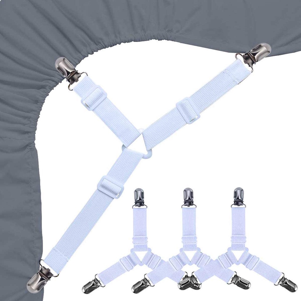 Set 4 Dây Đai Co Giãn Gắn Giá Đỡ Ga Trải Giường Tiện Dụng
