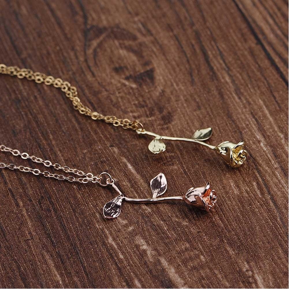 Dây chuyền hợp kim hình hoa hồng xinh xắn