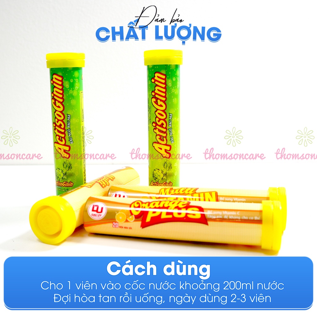 C sủi tăng cường sức đề kháng đ.y - Bổ sung vitamin C, hỗ trợ giải độc gan, mát gan hương vị actiso, cam - Tuýp 20v