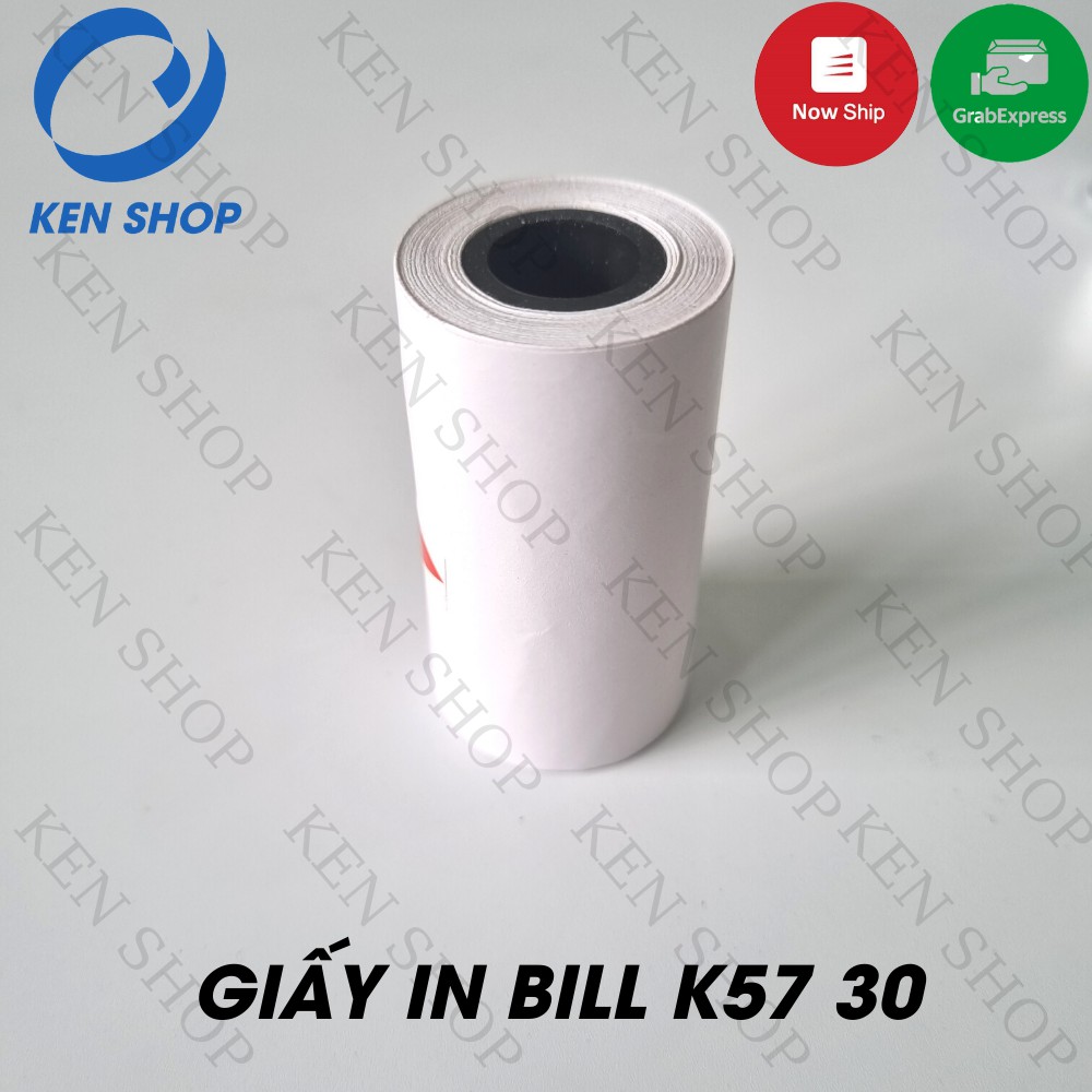 Giấy In Bill K57-30mm, Giấy in Nhiệt cho máy in bill cầm tay, máy pos cầm tay, máy quẹt thẻ.