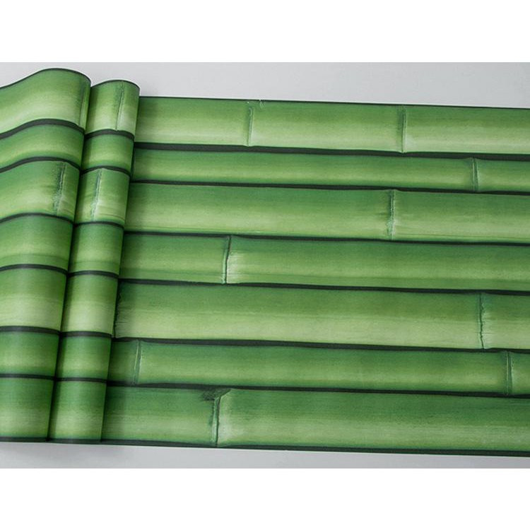 ( tặng kèm dụng cụ) combo 10m giấy dán tường tre 3d xanh