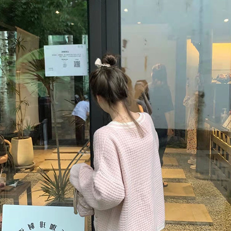Áo cardigan khoác len nữ dệt kim dài tay basic đen trắng cổ V len nổi thời trang retro D-14