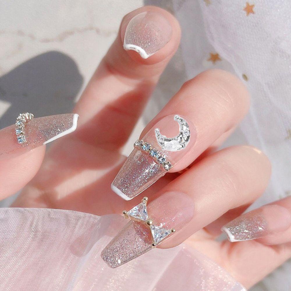Vật Liệu Trang Trí Móng Tay Nghệ Thuật Hình Mặt Trăng Hợp Kim Thời Trang DIY
