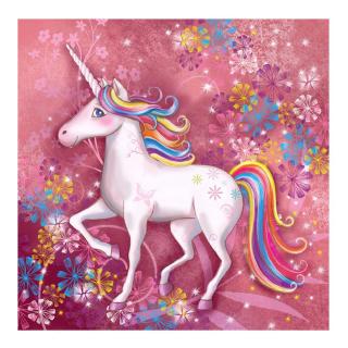 Tranh Đính Đá Tự Làm Hình Ngựa Một Sừng Dễ Thương