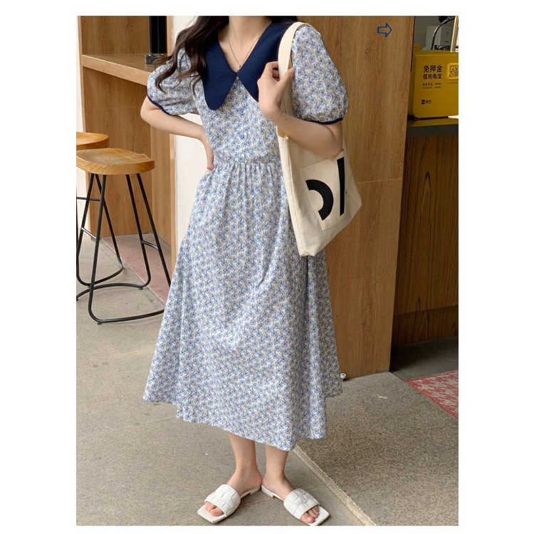 Đầm Hoa Cổ Búp Bê Thiết Kế Mới Thời Trang Mùa Hè Theo Phong Cách Pháp Cho Nữ