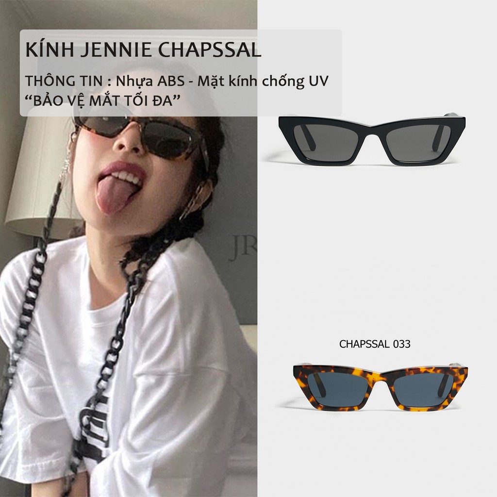 Kính mát nữ Jennie chapssal, kính mát nữ Hàn Quốc chống tia UV400