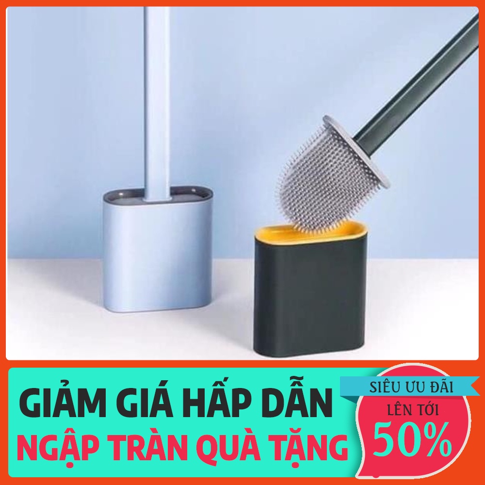 Chổi Cọ Nhà Vệ Sinh Thông Minh, Chổi Cọ Bồn Cầu , Cây Cọ Toilet Bồn Cầu Bằng SiliCon Chính Hãng Có Giá Đựng Dán Tường