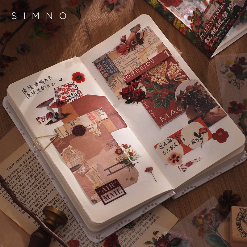 Combo 10 tấm sticker hoa, thực vật trang trí sổ journal, bullet journal, junk journal, scrapbook