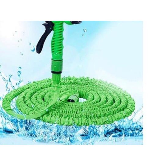 Vòi Xịt Nước Đa Năng Thông Giãn Nở 15m-30m, Vòi Xịt Rửa Xe, Tưới Cây Thông Minh(Màu Xanh Lá)