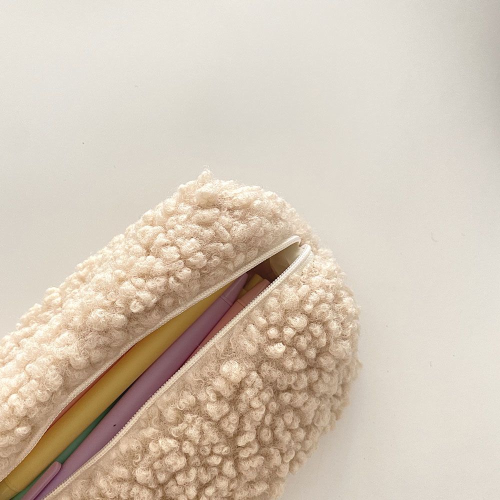 Túi đựng bút mỹ phẩm bằng cashmere sức chứa lớn nhiều màu thời trang đơn giản đáng yêu