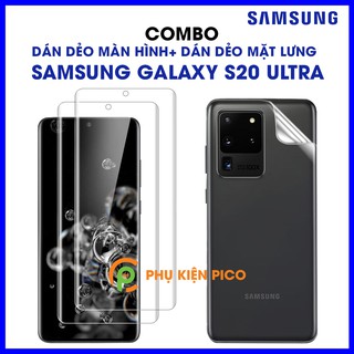 Dán màn hình Samsung Galaxy S20 Ultra và dán lưng Samsung S20 Ultra PPF cao cấp dẻo trong suốt - combo2