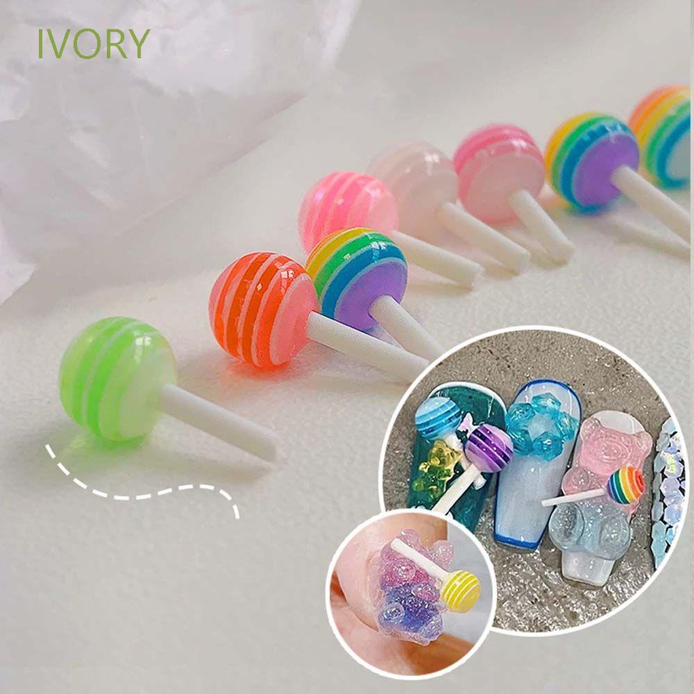 Phụ Kiện Trang Trí Móng Tay Hình Kẹo Mút 3D Dễ Thương Diy