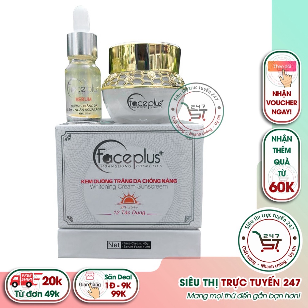 Kem Dưỡng trắng da Chống nắng 12 tác dụng Face plus 40g (trắng) chăm sóc da hiệu quả