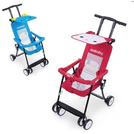 Xe đẩy du lịch siêu nhẹ Seebaby QQ1(xe ngồi) và QQ2 (chế độ nằm + ngồi) lưng nằm bằng lưới NHIỀU MÀU