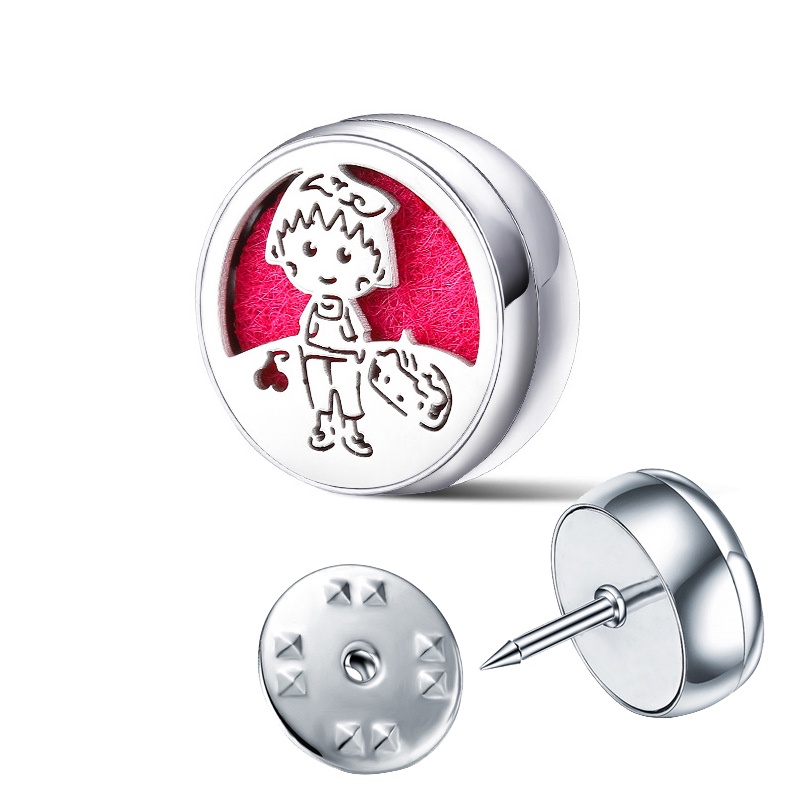 Khuy Măng Sét Khuếch Tán Tinh Dầu 12mm Bằng Thép Không Gỉ Kèm 1 Hộp 10 Miếng Đệm