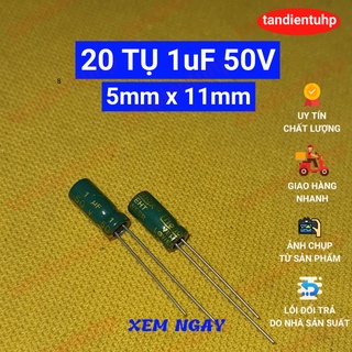 20 tụ hóa - tụ phân cực các trị số 1uf50v, 2.2uf, 3.3uf, 4.7uf, 10uf, 22uf, 33uf, 47uf điện áp 50v hàng mới