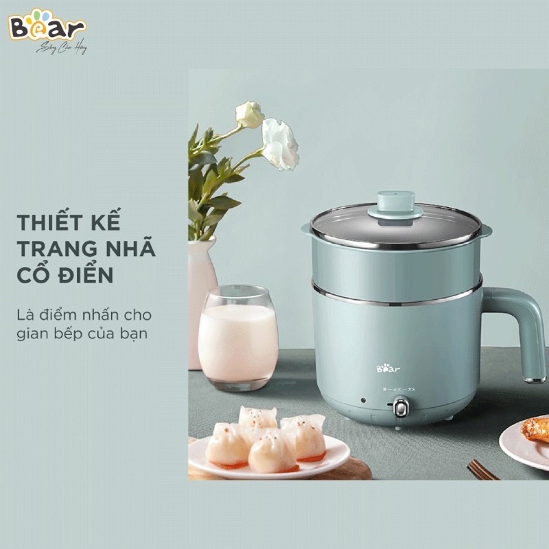 [Mã ELHADEV giảm 4% đơn 300K] Nồi lẩu hấp đa năng Bear DRG-D12M5