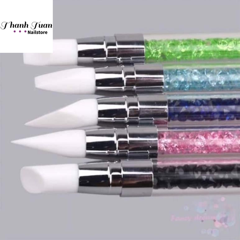 Bút đẩy sticker 2 đầu silicon  - Phụ kiện đồ nail
